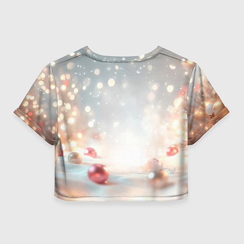 Женский топ Новогодняя милая розовая змейка / 3D-принт – фото 2