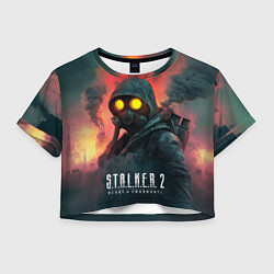 Футболка 3D укороченная женская Stalker 2 радиоактивный дым, цвет: 3D-принт