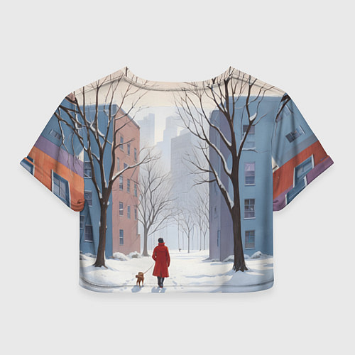 Женский топ Прогулка зима / 3D-принт – фото 2
