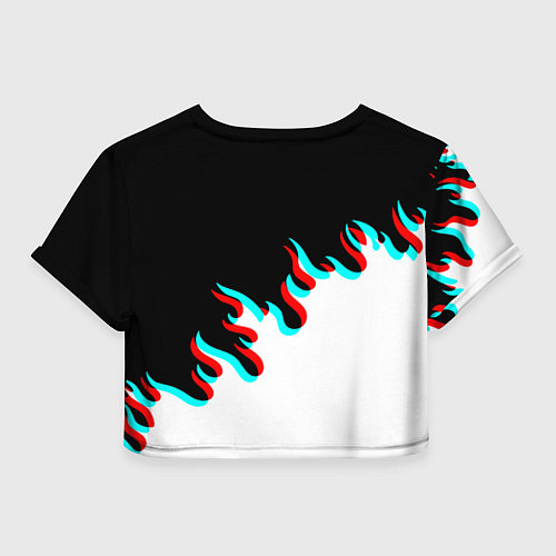 Женский топ Нирвана глитч огонь / 3D-принт – фото 2