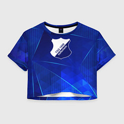 Футболка 3D укороченная женская Hoffenheim blue poly, цвет: 3D-принт