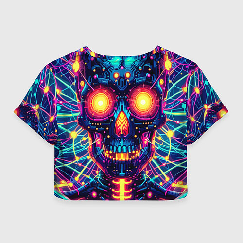 Женский топ Neon skull - ai art fantasy / 3D-принт – фото 2