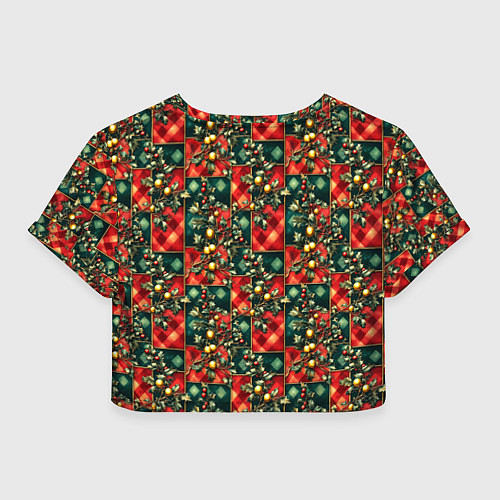 Женский топ Остролистный падуб и золотые шары / 3D-принт – фото 2