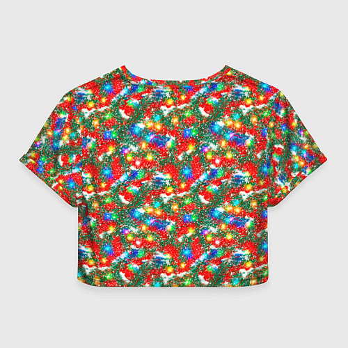 Женский топ Яркие гирлянды на еловых ветках / 3D-принт – фото 2