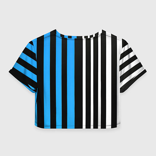 Женский топ Вертикальные полосы триколор синий / 3D-принт – фото 2