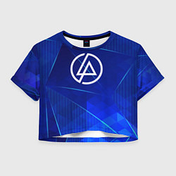 Футболка 3D укороченная женская Linkin Park blue poly, цвет: 3D-принт