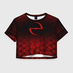 Футболка 3D укороченная женская Evanescence red poly, цвет: 3D-принт