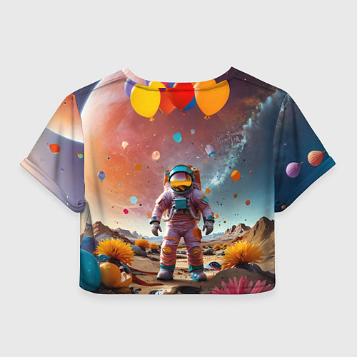 Женский топ Праздничный космонавт / 3D-принт – фото 2