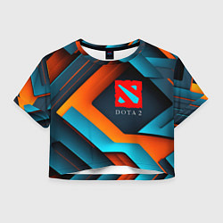 Футболка 3D укороченная женская Dota 2 абстракция из линий, цвет: 3D-принт