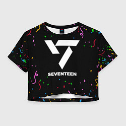 Футболка 3D укороченная женская Seventeen конфети, цвет: 3D-принт