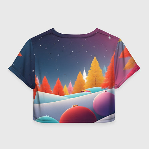 Женский топ Яркие новогодние елки / 3D-принт – фото 2