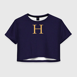 Футболка 3D укороченная женская Weasley jumper letter H, цвет: 3D-принт