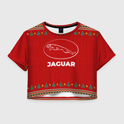 Футболка 3D укороченная женская Jaguar new year, цвет: 3D-принт
