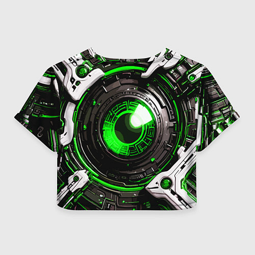 Женский топ Зелёная сфера киберпанк / 3D-принт – фото 2