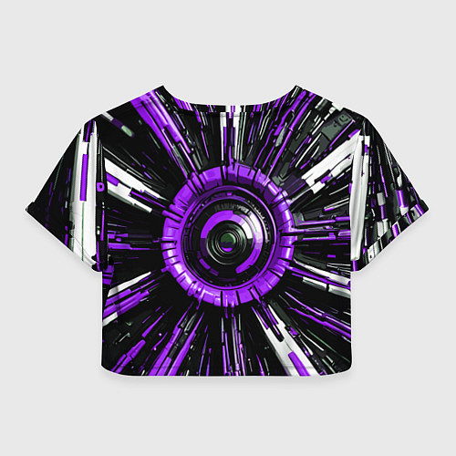 Женский топ Чёрно-фиолетовая сфера киберпанк / 3D-принт – фото 2