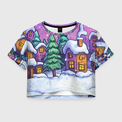 Женский топ Новогодний мультяшный двор
