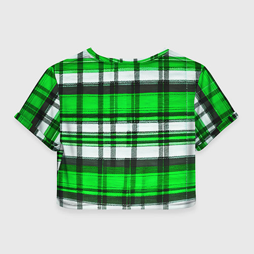 Женский топ Зелёно-белая ткань в клетку / 3D-принт – фото 2