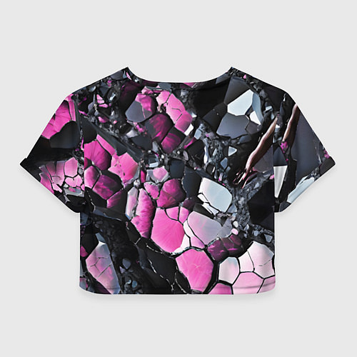 Женский топ Чёрно-розовый камень / 3D-принт – фото 2