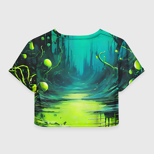 Женский топ Зелёная кислотная абстракция / 3D-принт – фото 2