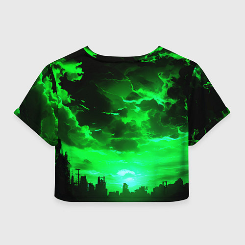 Женский топ Кислотный зелёный закат / 3D-принт – фото 2