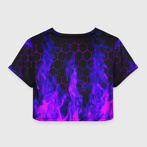 Женский топ Неоновый огонь и соты / 3D-принт – фото 2
