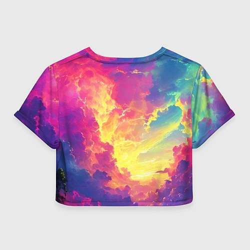 Женский топ Розовые облака на синем небе / 3D-принт – фото 2