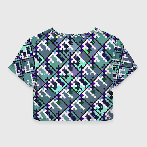 Женский топ Бирюзовый абстрактный паттерн / 3D-принт – фото 2