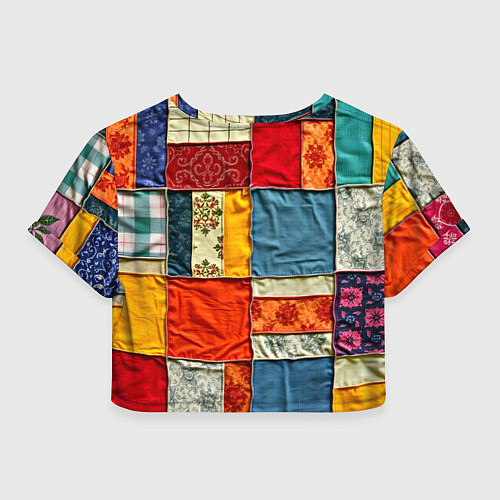 Женский топ Пэчворк из ярких тканей / 3D-принт – фото 2