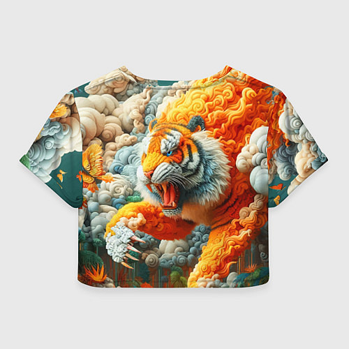 Женский топ Сказочный облачный тигр - нейроарт фантазия / 3D-принт – фото 2
