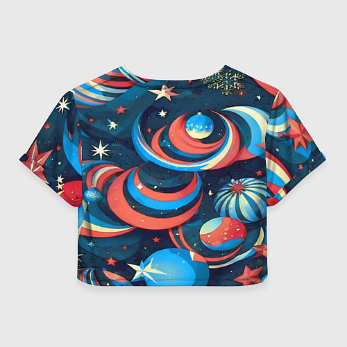Женский топ Абстракция ёлочных игрушек / 3D-принт – фото 2
