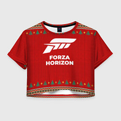 Футболка 3D укороченная женская Forza Horizon new year, цвет: 3D-принт