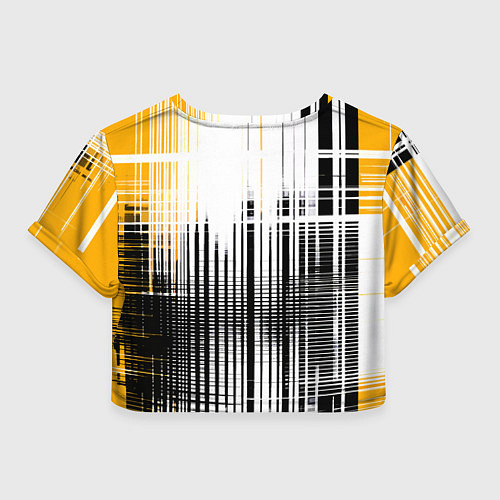 Женский топ Жёлто-чёрный гранж на белом фоне / 3D-принт – фото 2