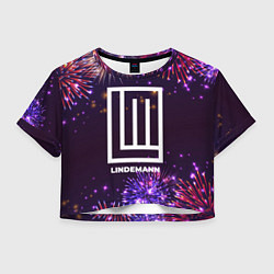 Футболка 3D укороченная женская Праздничный Lindemann, цвет: 3D-принт