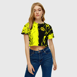 Футболка 3D укороченная женская Borussia краски текстура, цвет: 3D-принт — фото 2