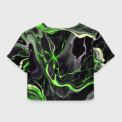 Женский топ Зелёно-чёрный мрамор / 3D-принт – фото 2