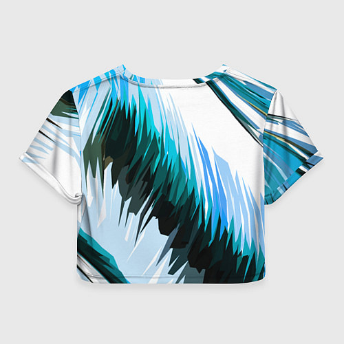 Женский топ Чёрно-синие острые полосы на белом фоне / 3D-принт – фото 2