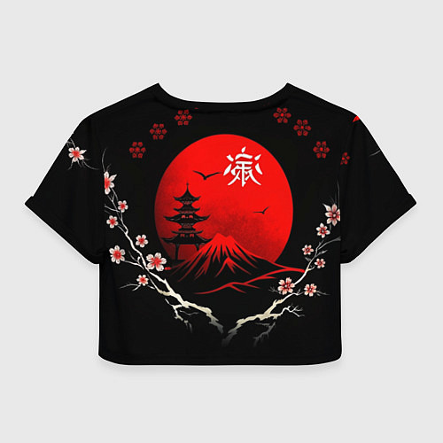 Женский топ Japan red black nature / 3D-принт – фото 2