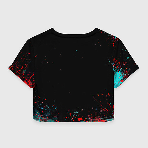 Женский топ Фламинго на черном / 3D-принт – фото 2