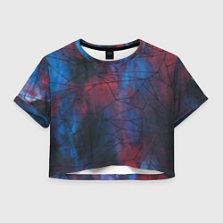 Футболка 3D укороченная женская Космическая паутина, цвет: 3D-принт