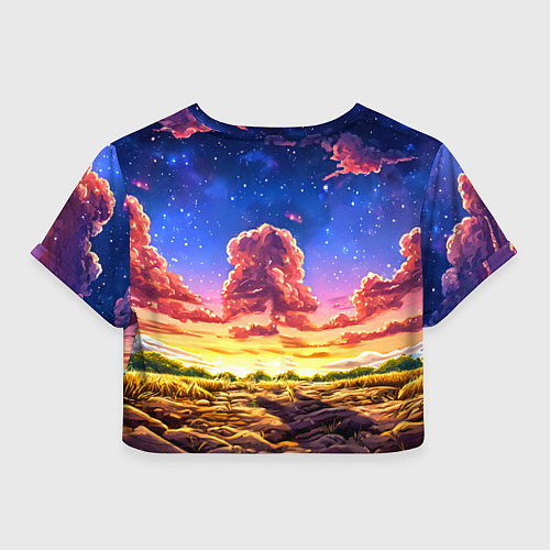 Женский топ Буйвол в звездной ночи / 3D-принт – фото 2