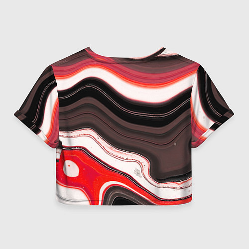 Женский топ Волнистые горизонтальные чёрно-красные полосы на б / 3D-принт – фото 2