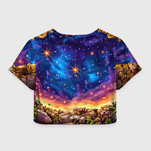 Женский топ Ленивец и звездное небо / 3D-принт – фото 2
