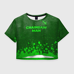 Женский топ Chainsaw Man - green gradient посередине