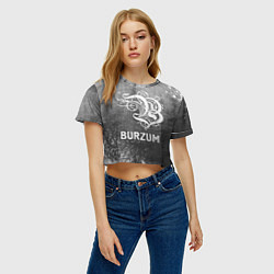 Футболка 3D укороченная женская Burzum - grey gradient, цвет: 3D-принт — фото 2