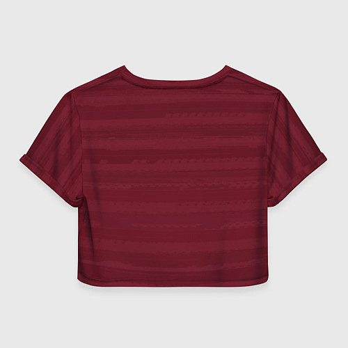 Женский топ Винный красный полосатый / 3D-принт – фото 2
