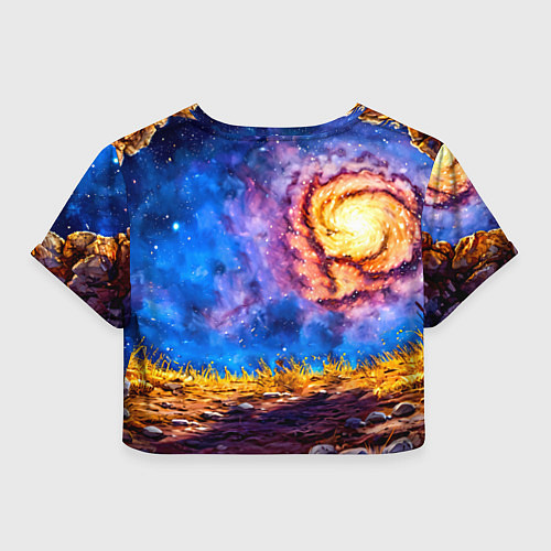 Женский топ Носорог и звездное небо / 3D-принт – фото 2