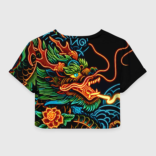Женский топ Japanese neon dragon - irezumi / 3D-принт – фото 2