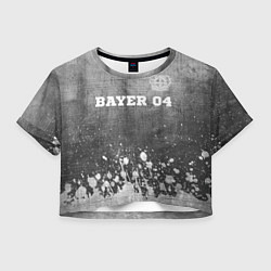 Футболка 3D укороченная женская Bayer 04 - grey gradient посередине, цвет: 3D-принт