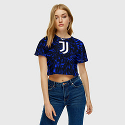 Футболка 3D укороченная женская Juventus blue energy, цвет: 3D-принт — фото 2