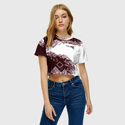 Футболка 3D укороченная женская Снуоборд, цвет: 3D-принт — фото 2